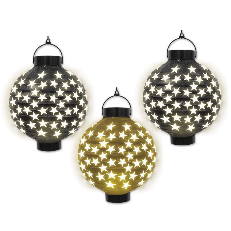 Light-Up Paper Lanterns – 8" – (3/Pkg) by Beistle for New Years