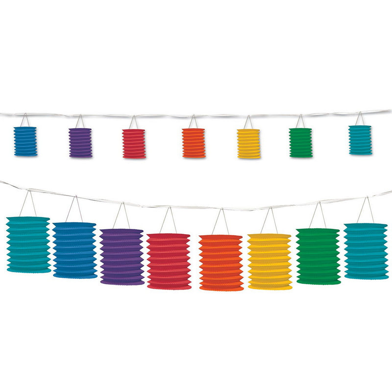 Rainbow Lantern Garland – 12' – (1/Pkg) by Beistle Lanterns