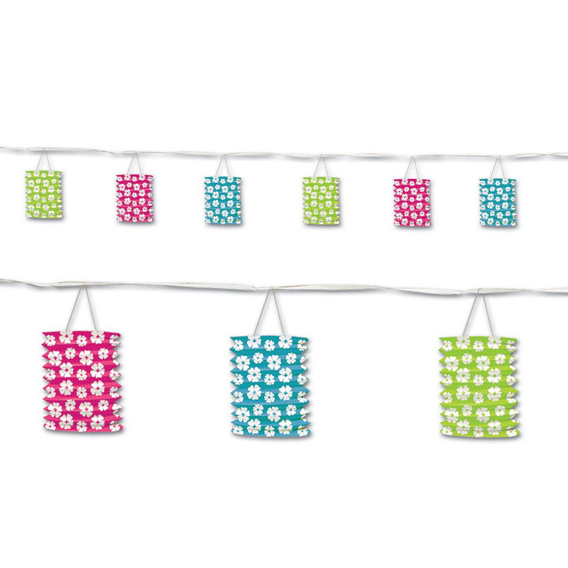 Hibiscus Lantern Garland – 12' – (1/Pkg) by Beistle for Luau Lanterns