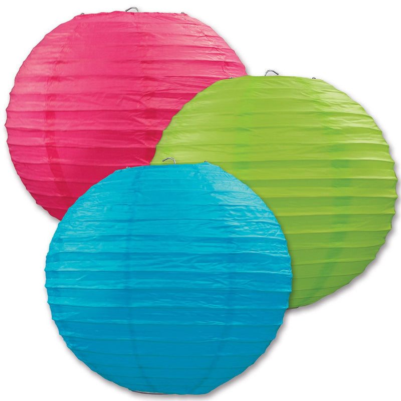 Paper Lanterns – 9½" – (3/Pkg) by Beistle for Luau