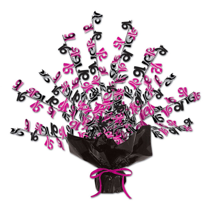 "16" Gleam 'N Burst Centerpiece – 15" – (1/Pkg) by Beistle for Sweet 16