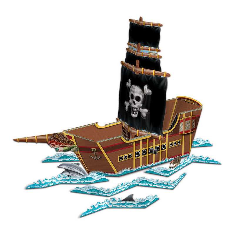 3-D Pirate Ship Centerpiece – 18½" x 25½" – (1/Pkg) by Beistle