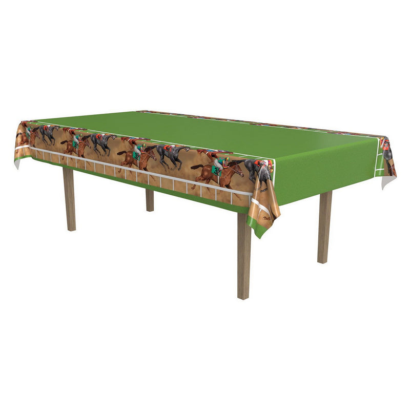 Horse Racing Tablecover – 54" x 108" – (1/Pkg) by Beistle for Derby Day Table Covers - Patterned