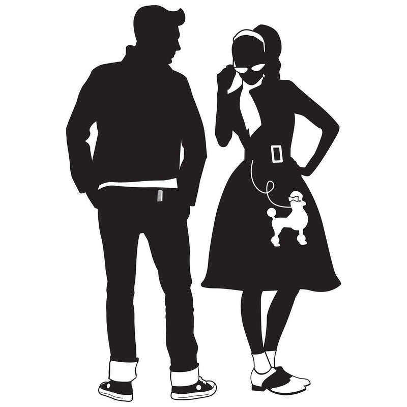 50's Silhouettes – 34" & 36½" – (2/Pkg) by Beistle for 50's and Rock & Roll
