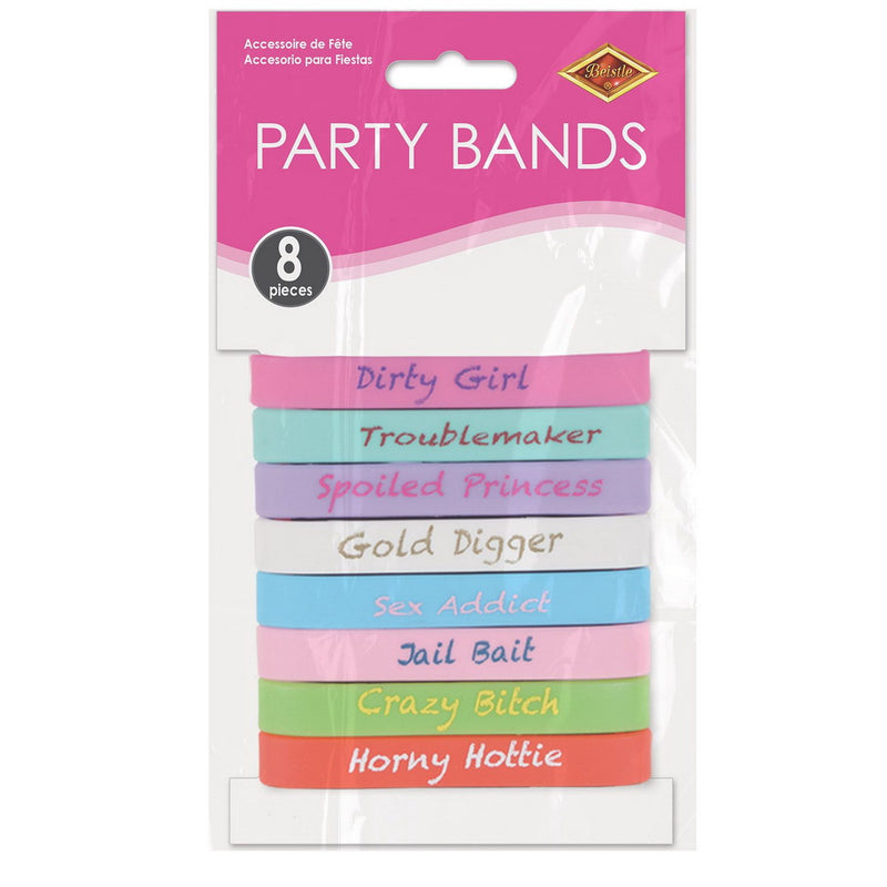 Party Bands – (8/Card) by Beistle for Bachelorette Wristbands