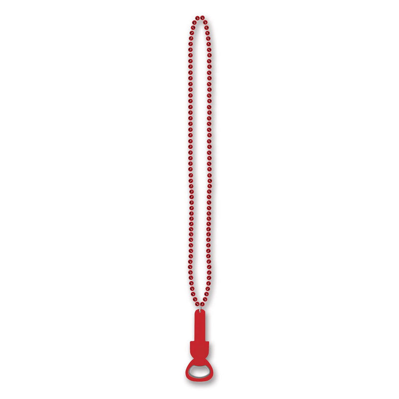 Beads w/Bottle Opener – 36" – (1/Card) by Beistle for General occasion Beads with Medallion