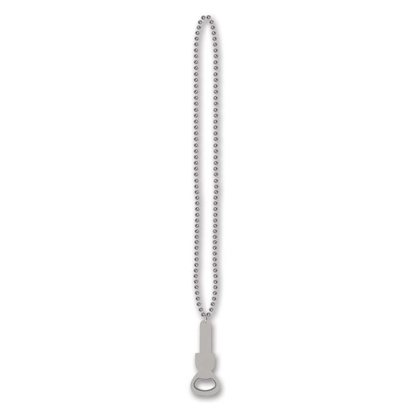 Beads w/Bottle Opener – 36" – (1/Card) by Beistle for General occasion Beads with Medallion