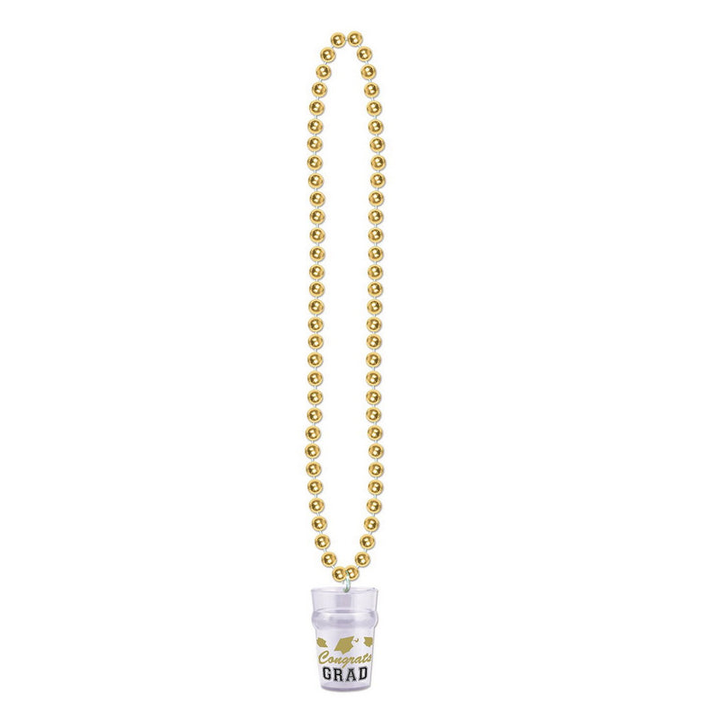 Beads w/Grad Glass – 33"/2½ Oz – (1/Card) by Beistle for Graduation Beads with Medallion