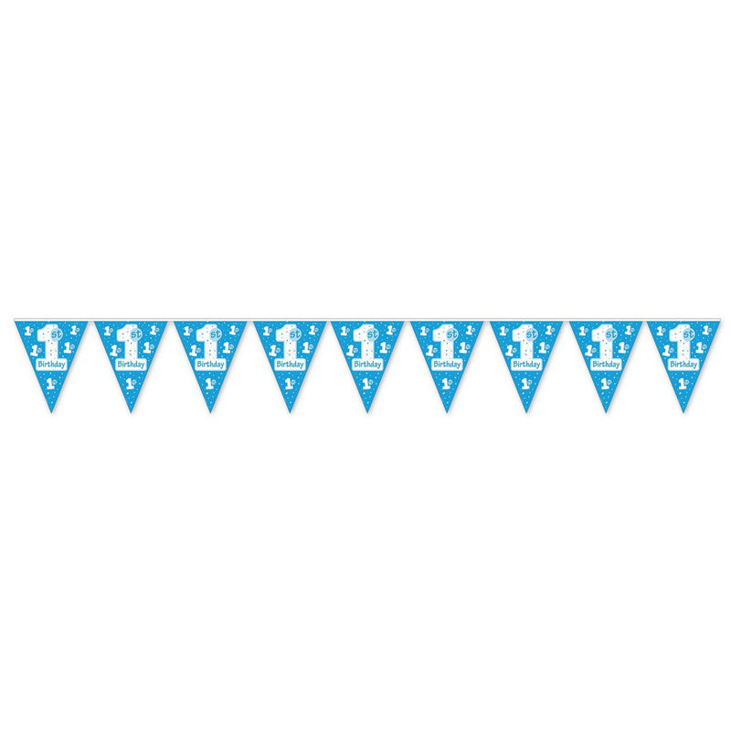 "1st" Birthday Pennant Banner – 11" x 12' – (1/Pkg) by Beistle for 1st Birthday Pennant Banners