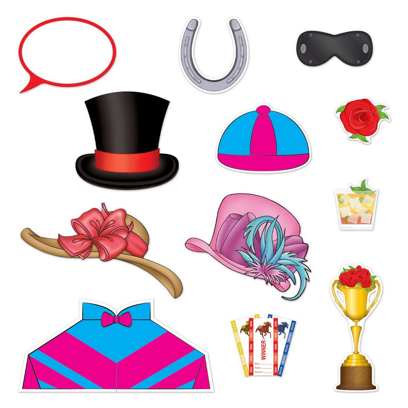 Horse Racing Photo Fun Signs – 4"-15¼" – (12/Pkg) by Beistle for Derby Day