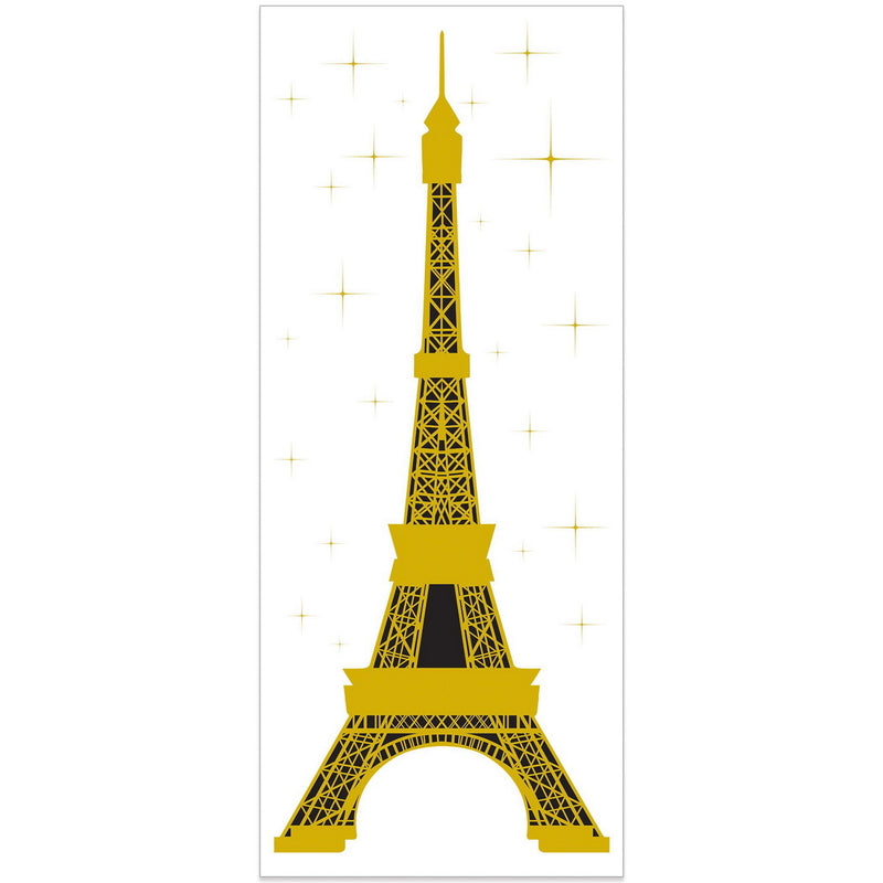 Eiffel Tower Door Cover – 6' x 30" – (1/Pkg) by Beistle for French Door Covers