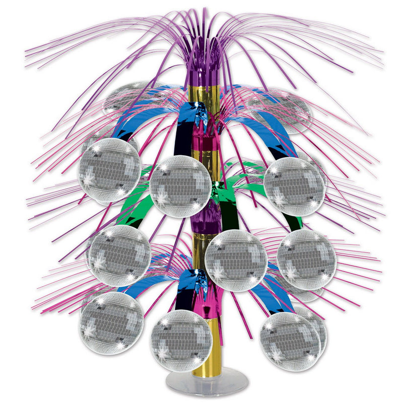 Disco Ball Cascade Centerpiece – 18" – (1/Pkg) by Beistle for 70's Icon Cascades