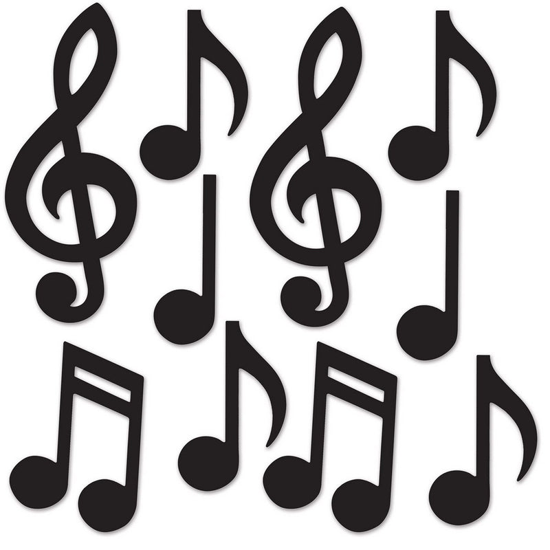 Mini Musical Notes Silhouettes – 5½"-10¼" – (10/Pkg) by Beistle