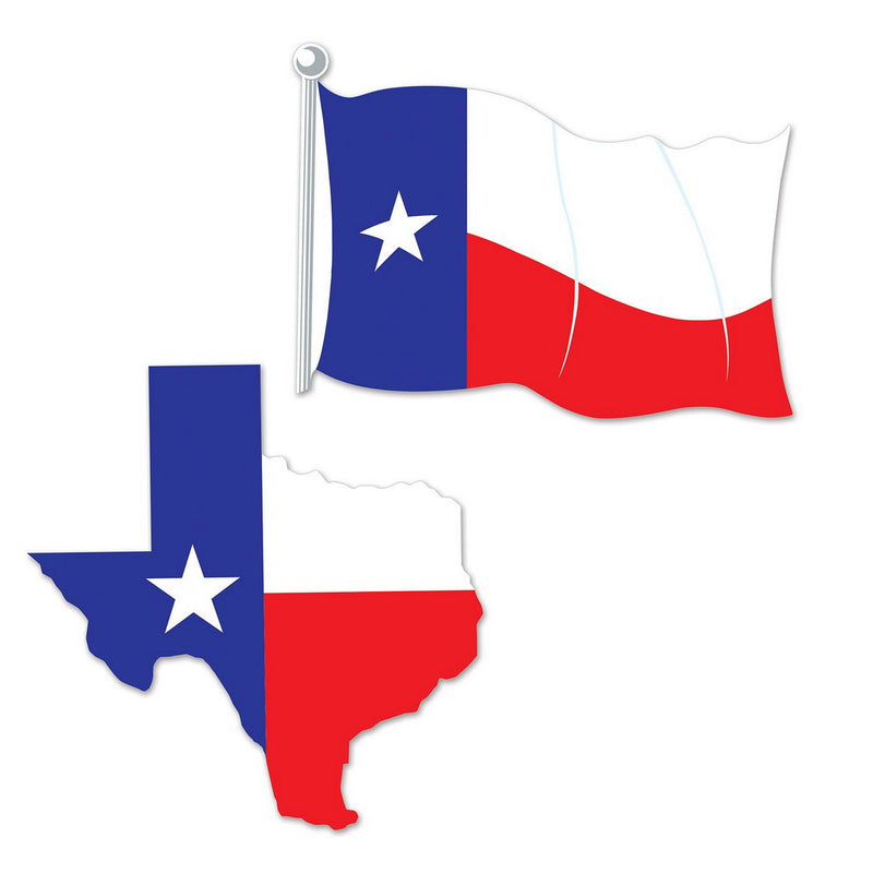 Texas Cutouts – 13½" & 14½" – (2/Pkg) by Beistle for Western Printed