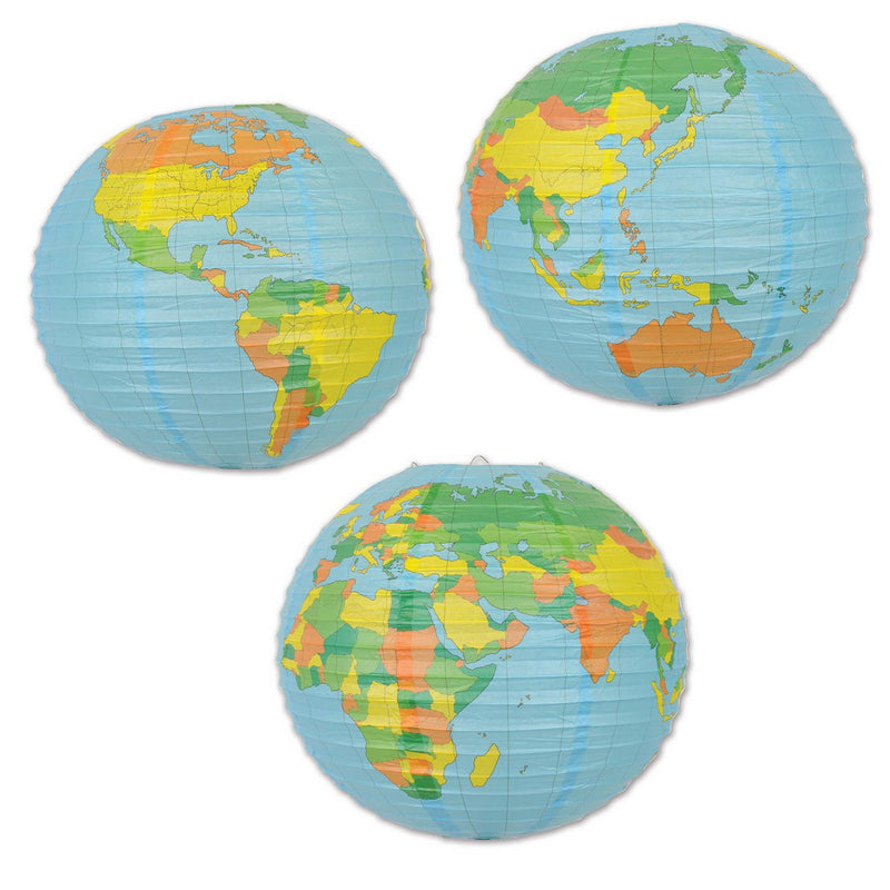 Globe Paper Lantern – 15½" – (1/Pkg) by Beistle for Educational Lanterns