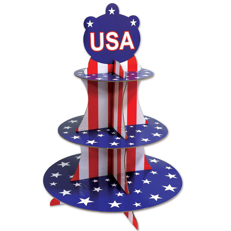 Patriotic Cupcake Stand – 16" – (1/Pkg) by Beistle Cake/Cupcake Stands