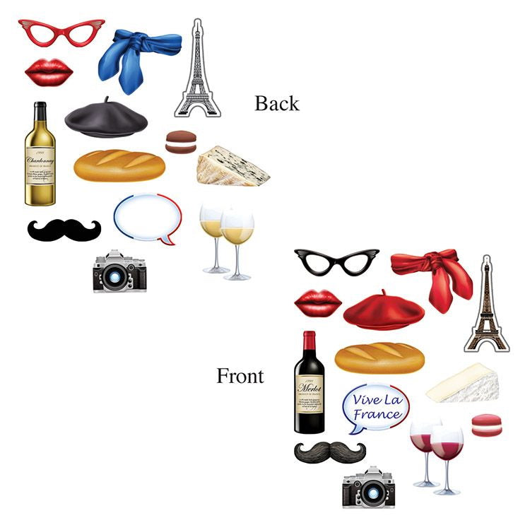French Photo Fun Signs – 3½"-12" – (14/Pkg) by Beistle