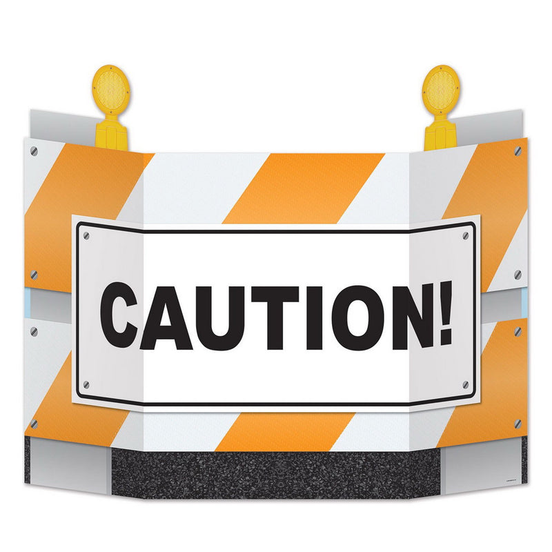 Construction Barricade Stand-Up – 3' 1" x 27¼" – (1/Pkg) by Beistle Photo Props