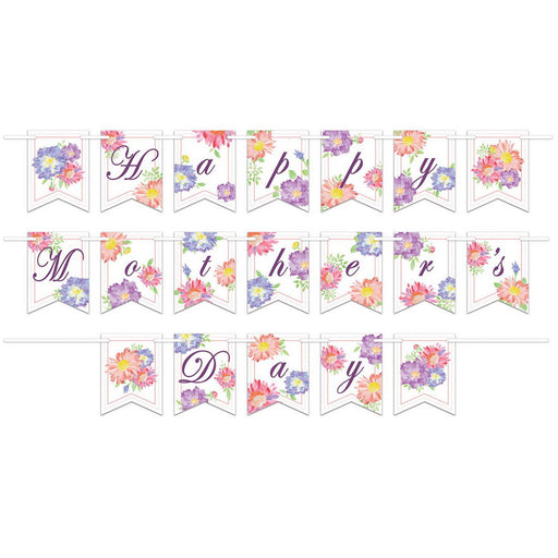 Happy Mother's Day Streamer – 6" x 12' – (1/Pkg) by Beistle for Mothers and Fathers Day Streamers