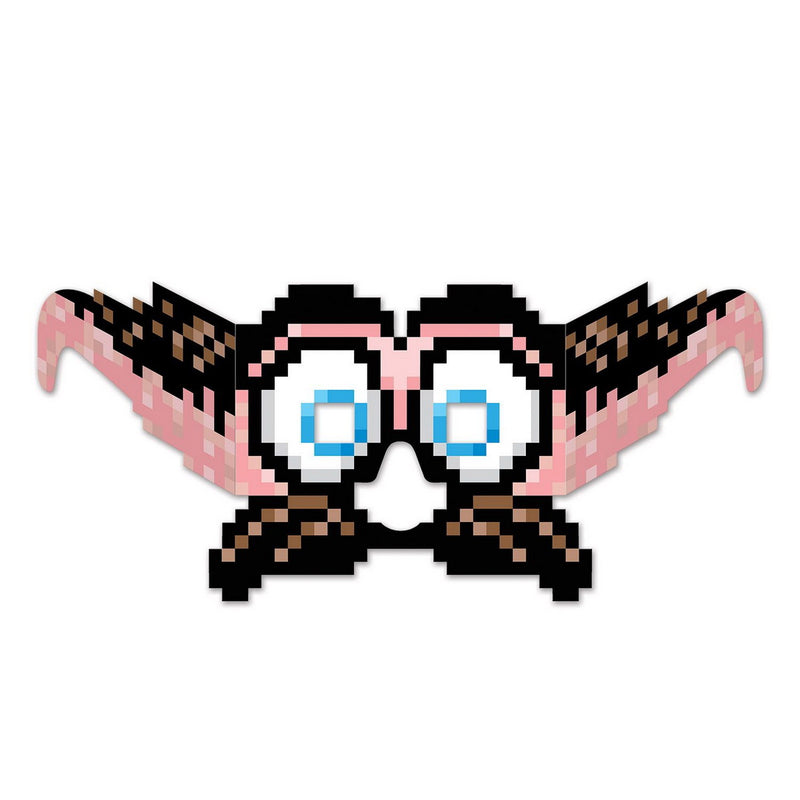 8-Bit Moustache & Eyes Eyeglasses by Beistle
