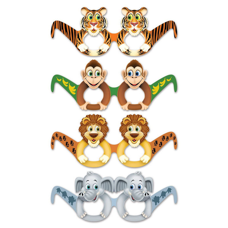 Jungle Animal Eyeglasses – (12/Pkg) by Beistle