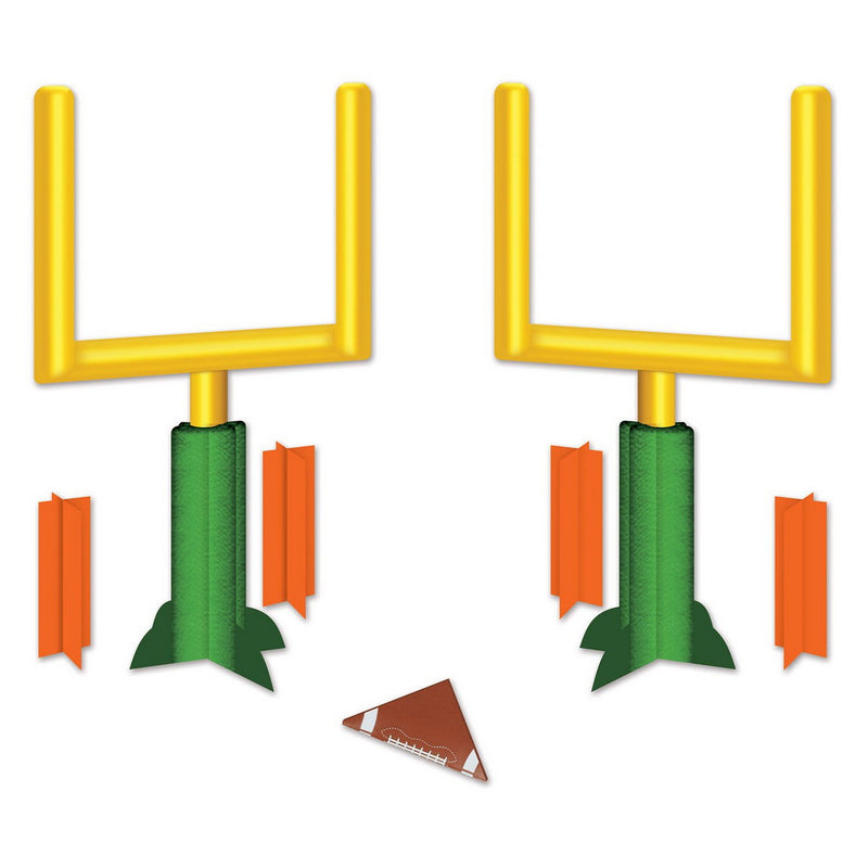 3-D Football Goal Post Centerpieces – 11" – (2/Pkg) by Beistle