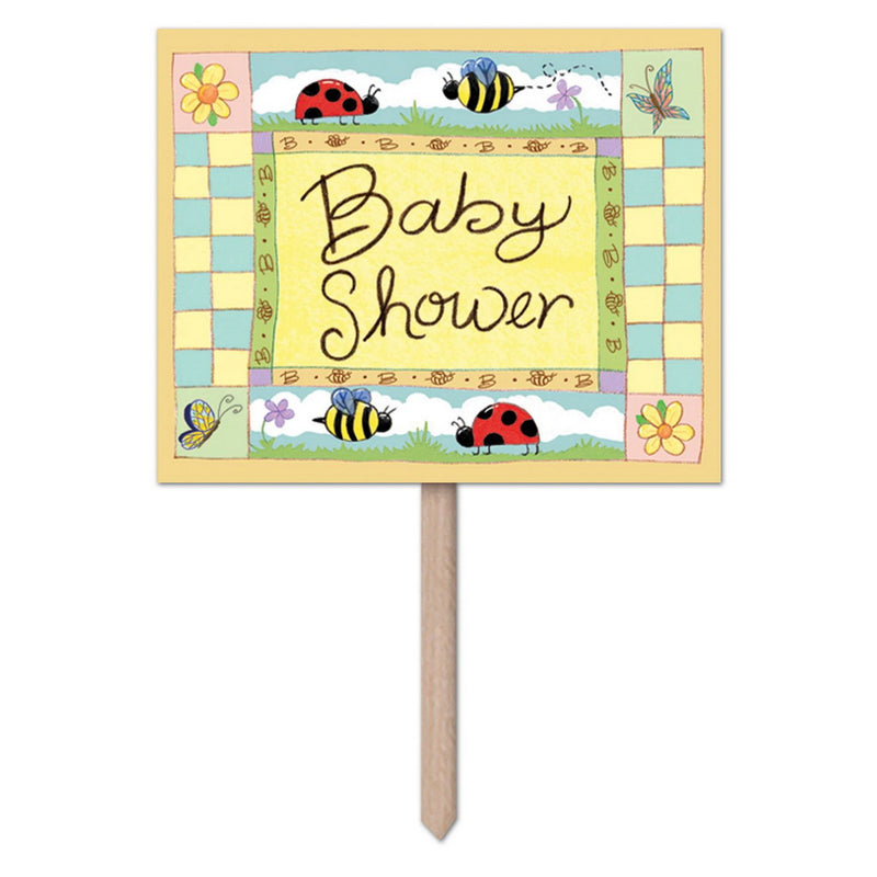 B Is For Baby Yard Sign – 12" x 15" by Beistle for Baby Shower Yard Signs