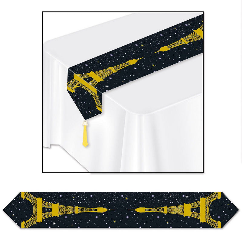 Printed Eiffel Tower Table Runner – 11" x 6' – (1/Pkg) by Beistle for French Table Runners - Printed