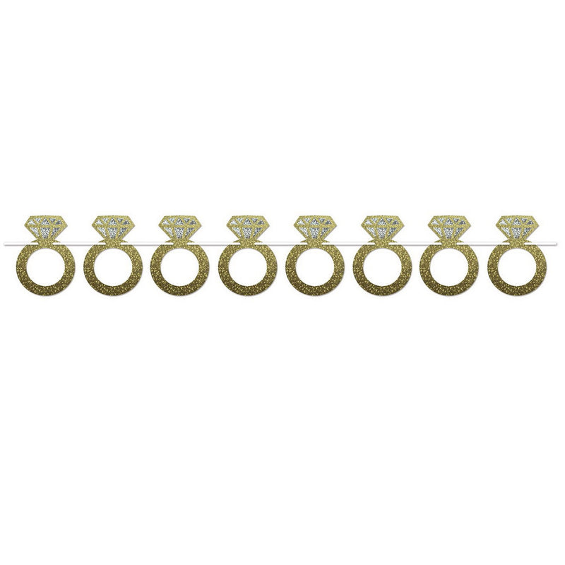 Diamond Rings Streamer – 6" x 6' – (1/Pkg) by Beistle for Wedding Streamers