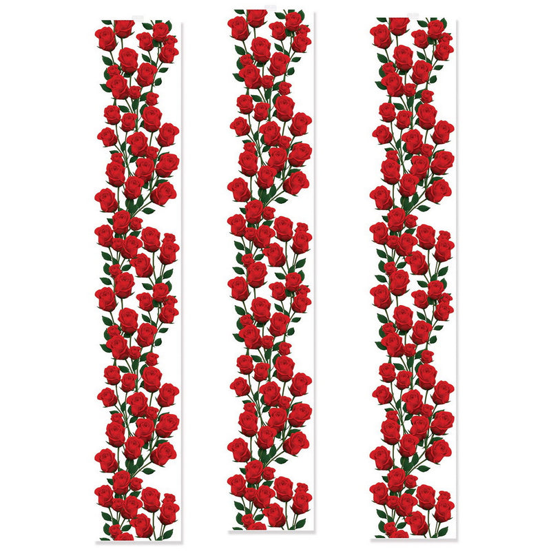 Roses Party Panels – 12" x 6' – (3/Pkg) by Beistle for General occasion