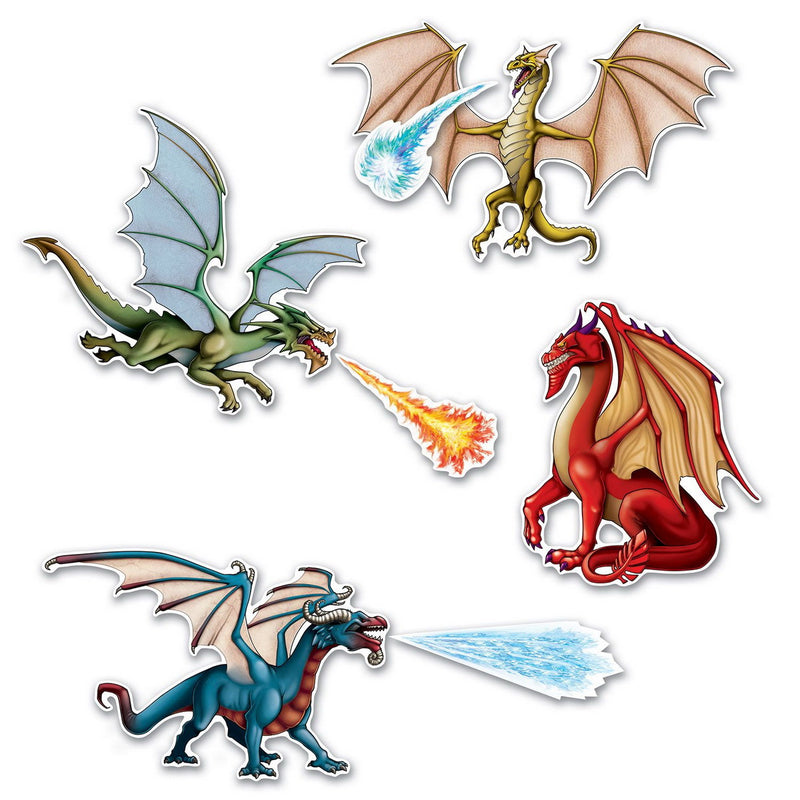 Dragon Cutouts – 8½"-20½" – (7/Pkg) by Beistle for Fantasy Printed