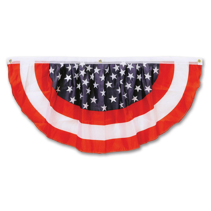 Stars & Stripes Fabric Bunting – 4' – (1/Pkg) by Beistle for Patriotic