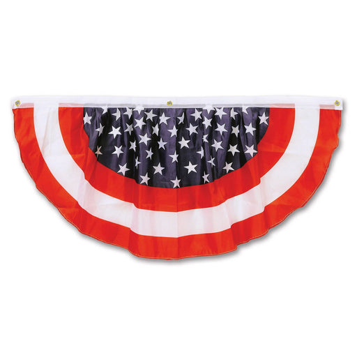Stars & Stripes Fabric Bunting – 4' – (1/Pkg) by Beistle for Patriotic
