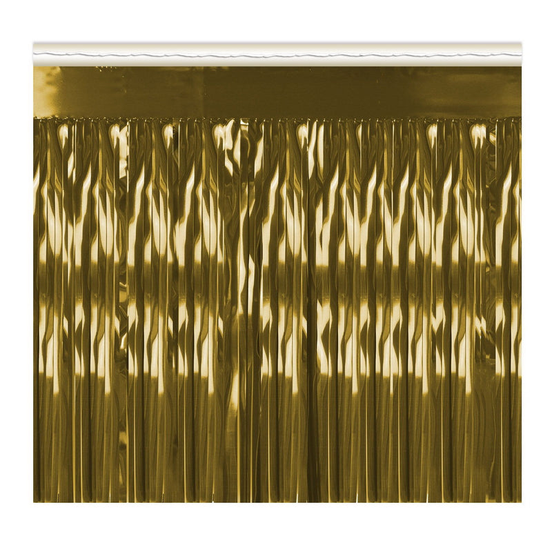 Pkgd 1-Ply Metallic Fringe Drape – 15" x 10' – (1/Pkg) by Beistle for General occasion Drapes