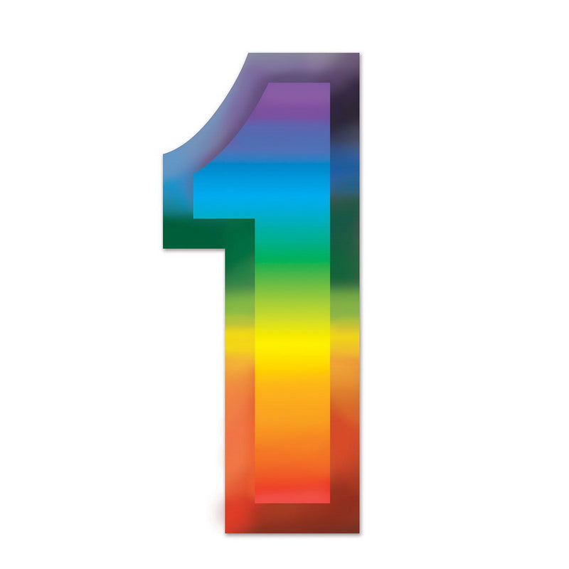 Multi-Color Plastic 3-D Number "1" – 11" by Beistle for Age-specific birthday Plastic Decorations