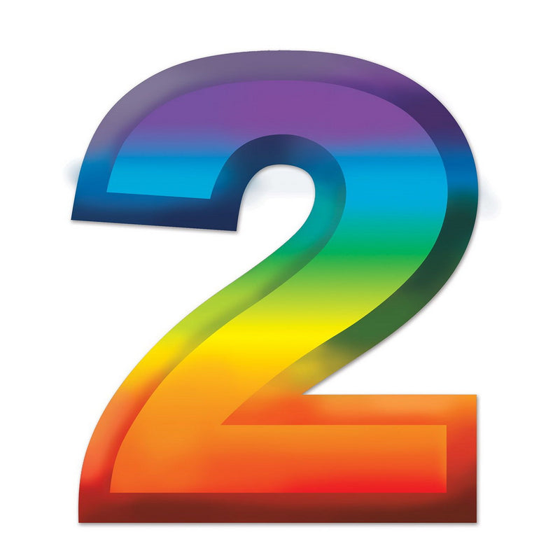 Multi-Color Plastic 3-D Number "2" – 11" by Beistle for Age-specific birthday Plastic Decorations