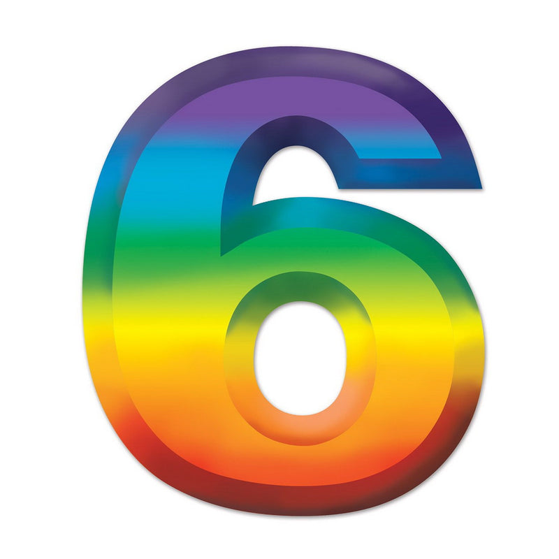 Multi-Color Plastic 3-D Number "6" – 11" by Beistle for Age-specific birthday Plastic Decorations