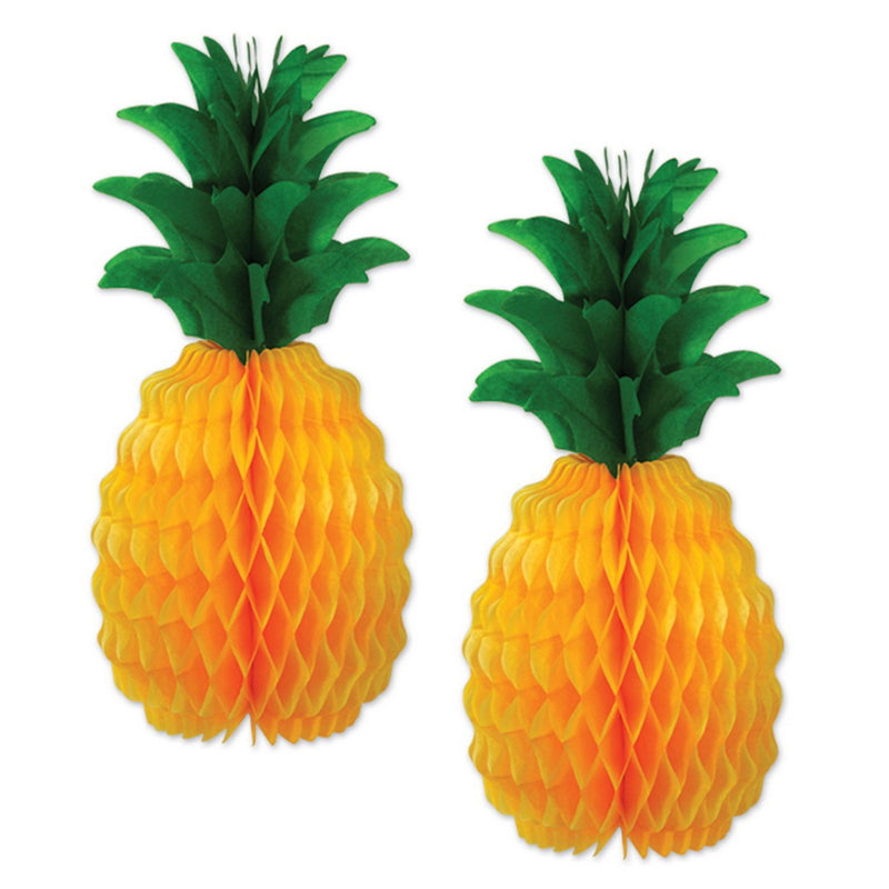 Pkgd Tissue Pineapples – 12" – (2/Pkg) by Beistle for Luau