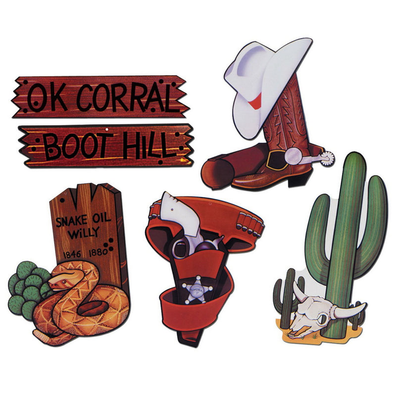 Western Cutouts – 16"-20" – (6/Pkg) by Beistle Printed