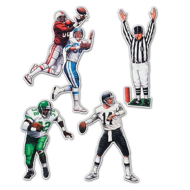 Football Figures – 17"-22" – (4/Pkg) by Beistle Printed