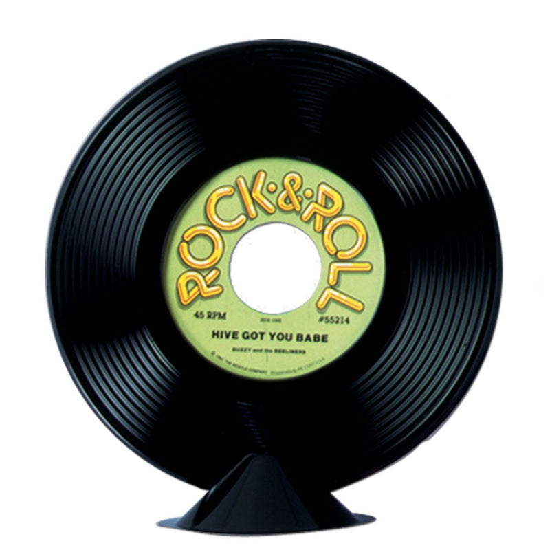 Plastic Record Centerpiece – 9" – (1/Pkg) by Beistle for Music Plastic Decorations