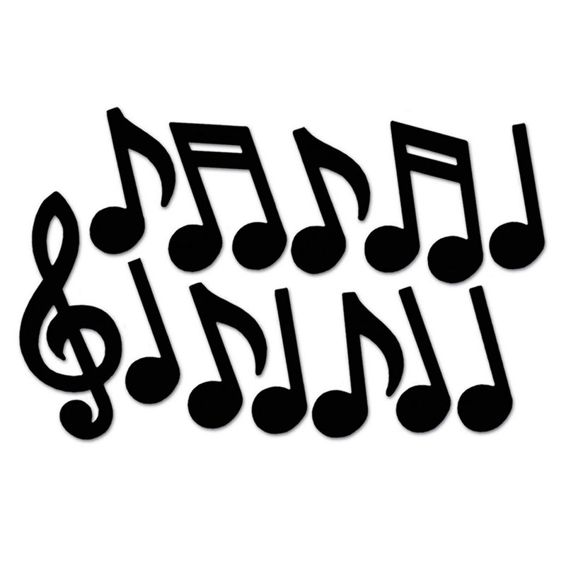 Musical Notes Silhouettes – 12"-21" – (12/Pkg) by Beistle
