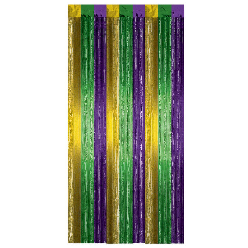 1-Ply Gleam 'N Curtain – 8' x 3' – (1/Pkg) by Beistle for Mardi Gras Curtains