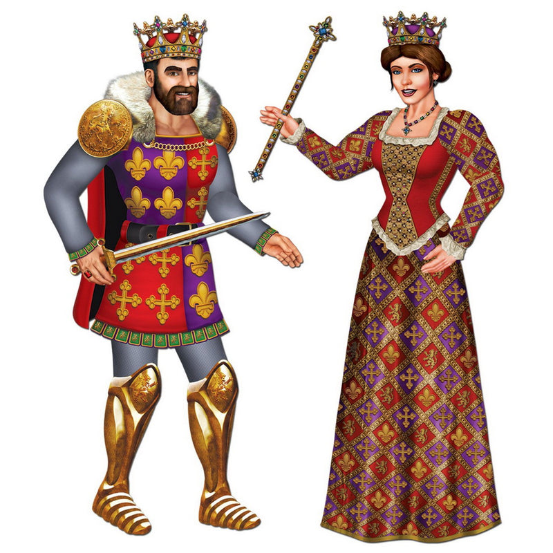 Jointed Royal King & Queen – 3' – (1/Pkg) by Beistle for Medieval Printed One Side