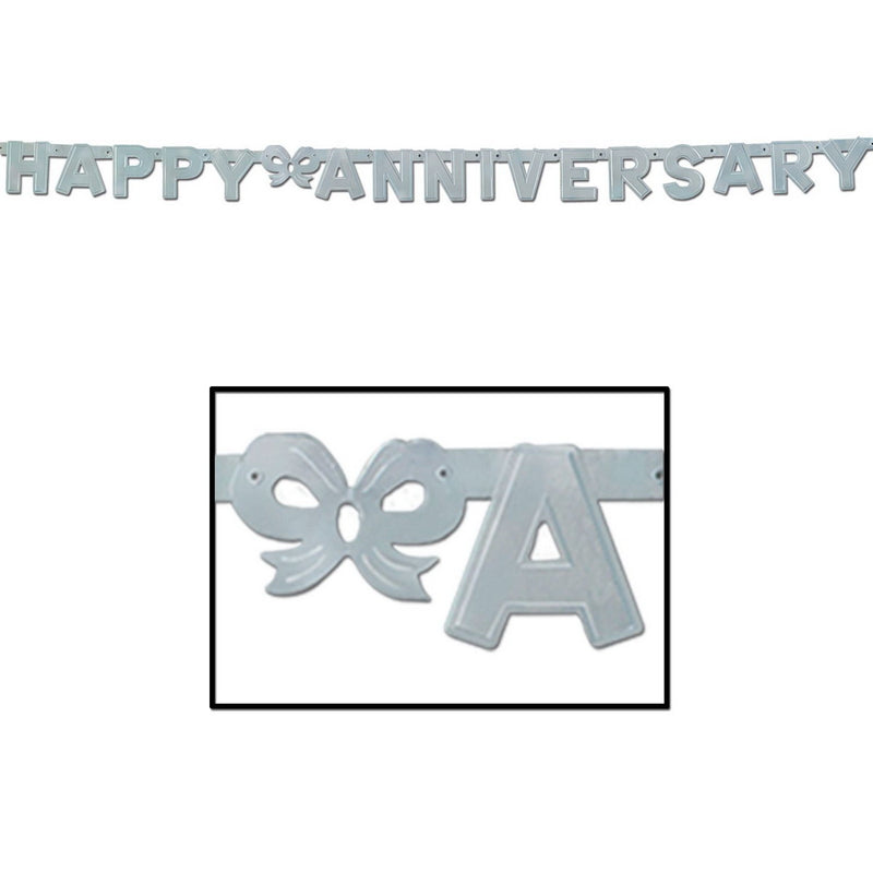 Foil Happy Anniversary Streamer – 4¼" x 6' – (1/Pkg) by Beistle Jointed Streamers