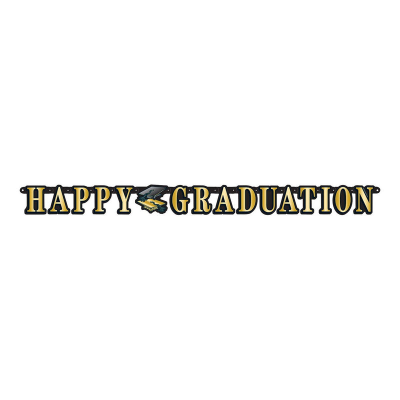 Happy Graduation Streamer – 5" x 5' – (1/Pkg) by Beistle Jointed Streamers