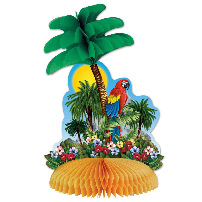 Tropical Island Centerpiece – 12" – (1/Pkg) by Beistle for Luau Tissue