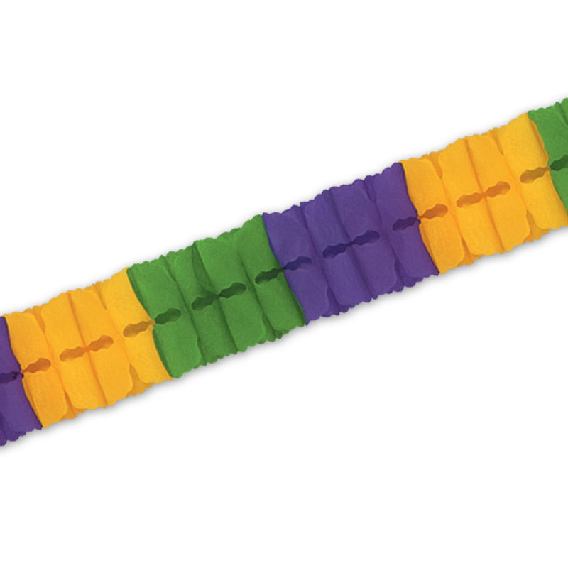 Pkgd Leaf Garland – 4½" x 12' – (1/Pkg) by Beistle for Mardi Gras Tissue