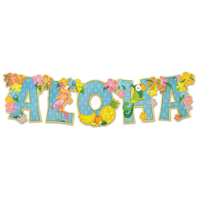 Aloha Streamer – 8" x 33" – (1/Pkg) by Beistle for Luau Jointed Streamers