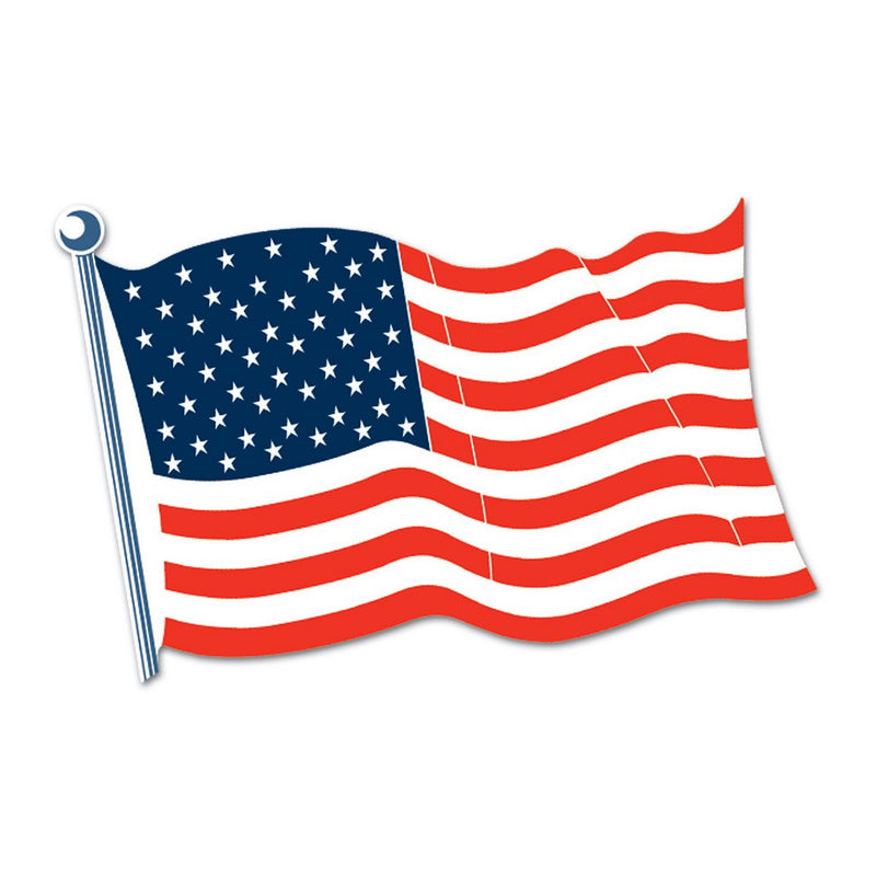 American Flag Cutout – 18" by Beistle for Patriotic Printed